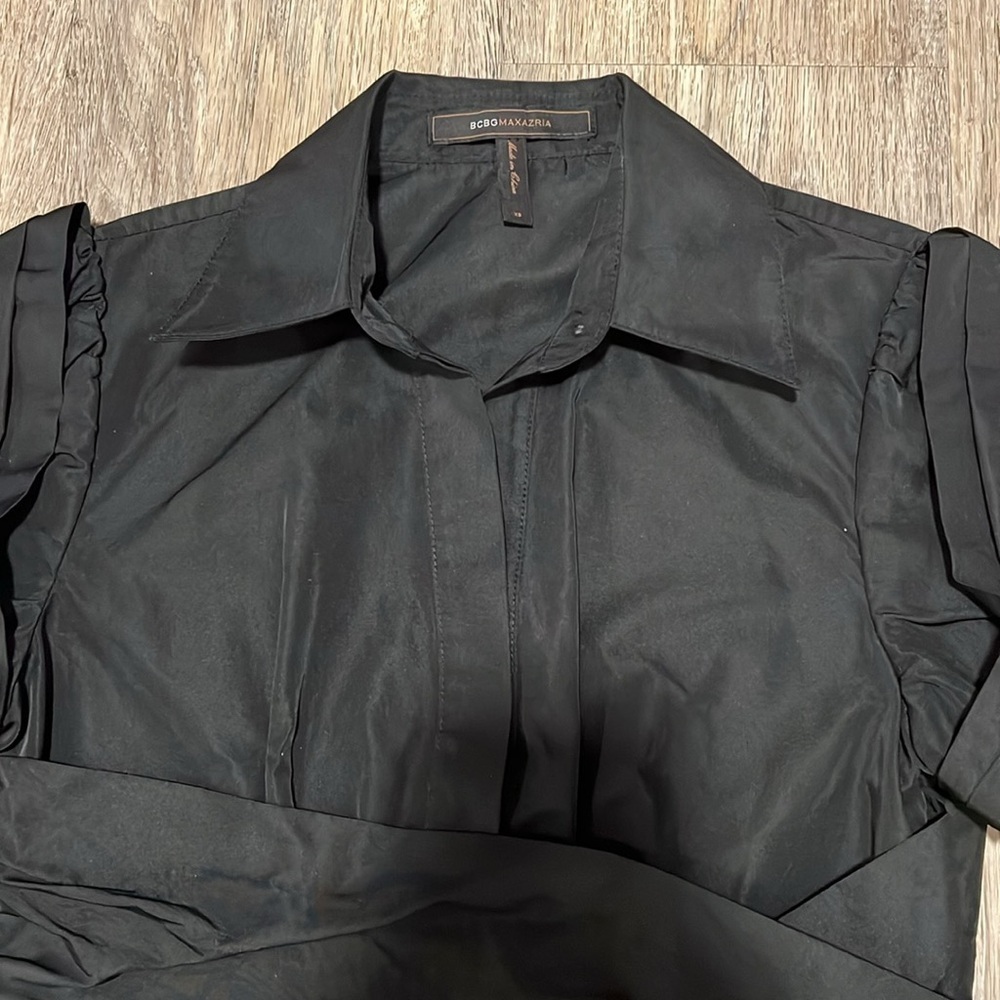 BCBGMAXAZRIA Puffy Sleeves Ruched Top​​​​ - Picture 2 of 13